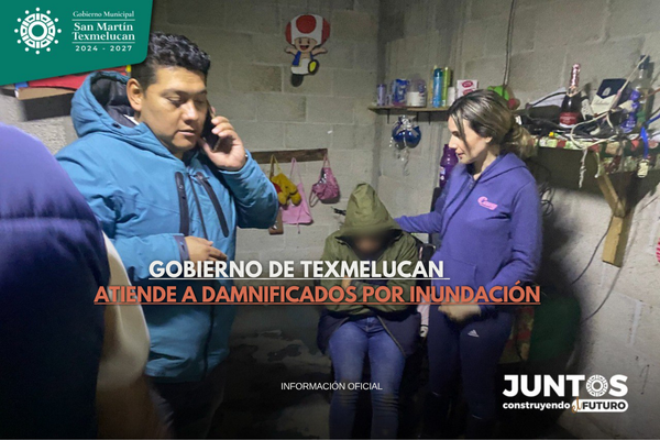 Gobierno de Texmelucan atiende a damnificados por inundación