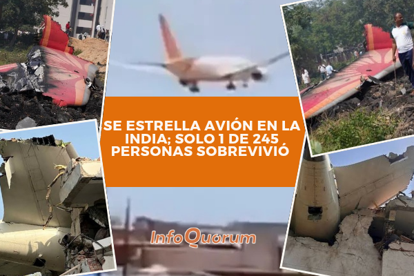 Se estrella avión en la India; solo 1 de 245 personas sobrevivió