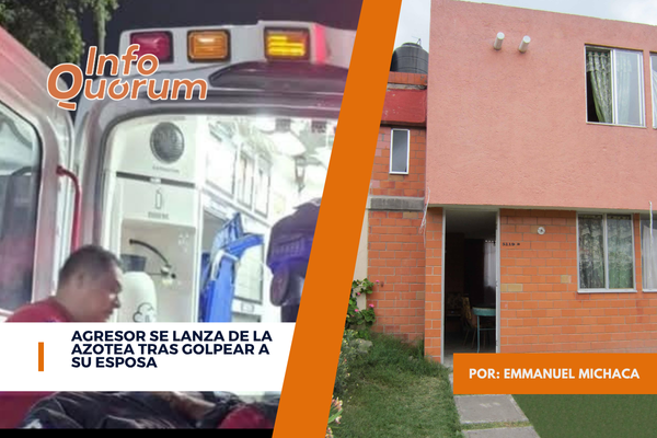 Agresor se lanza de la azotea tras golpear a su esposa