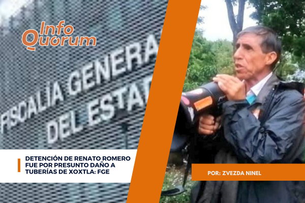 Detención de Renato Romero fue por daño a tubería de agua en Xoxtla: FGE