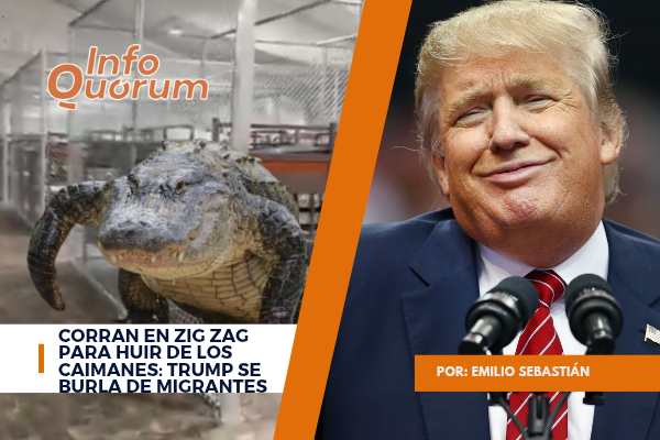 Corran en zig zag para huir de los caimanes: Trump se burla de migrantes