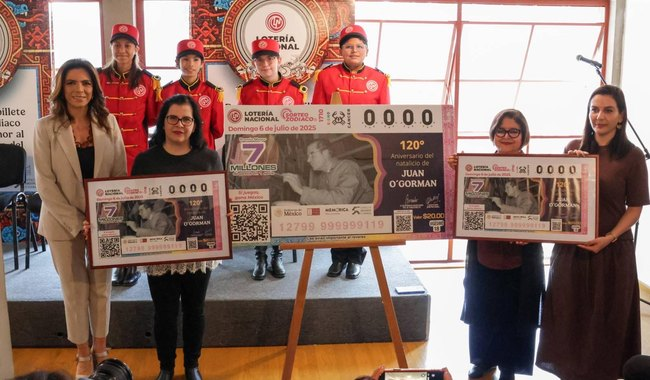 Lotería Nacional conmemora 120 años del natalicio de Juan O’Gorman con billete del Sorteo Zodiaco No. 1710