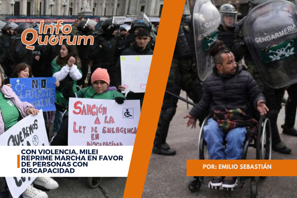 Con violencia, Milei reprime marcha en favor de personas con discapacidad
