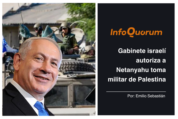 Gabinete israelí autoriza a Netanyahu toma militar de Palestina
