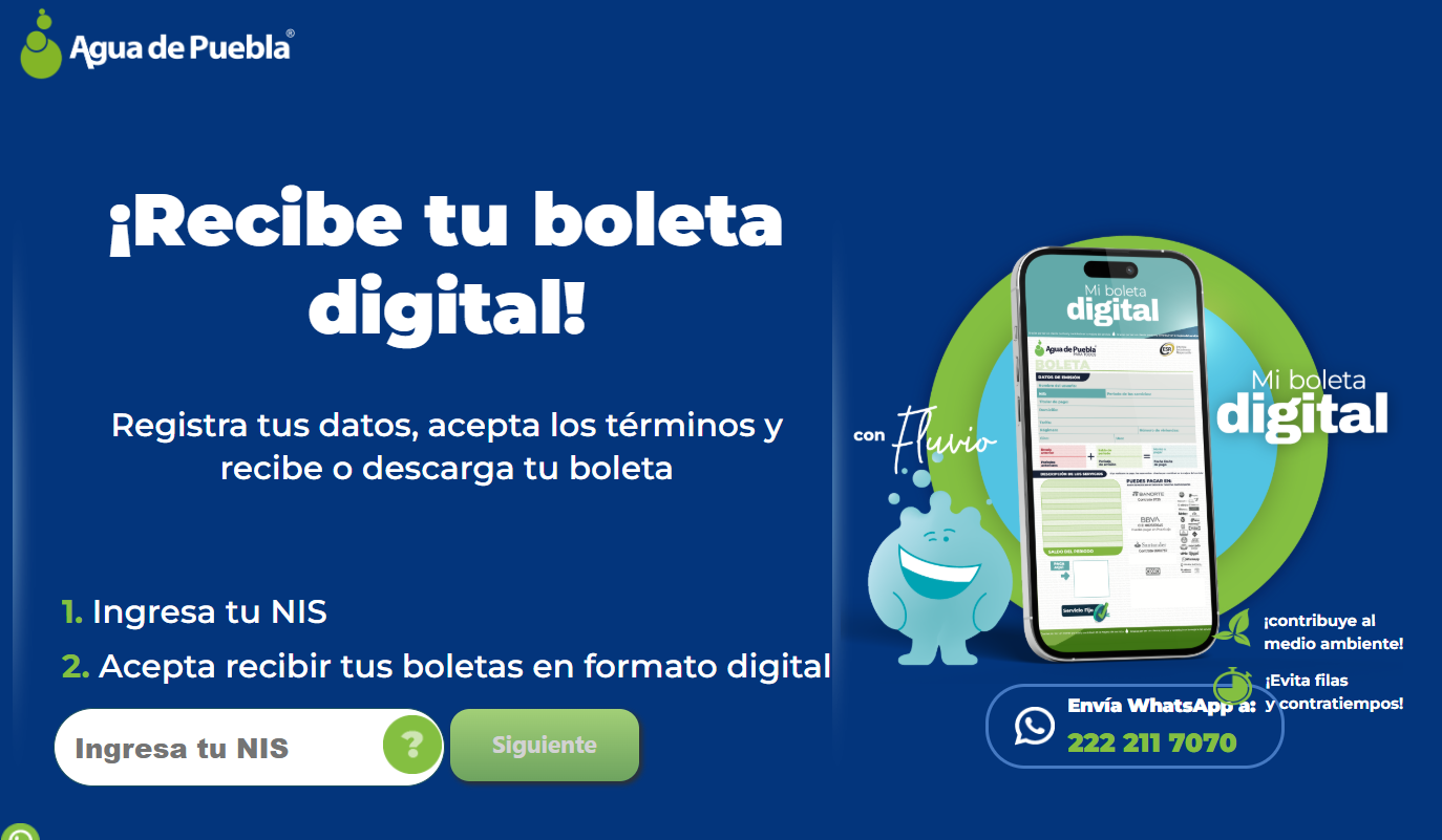 Agua de Puebla lanza boleta digital para un servicio más ágil