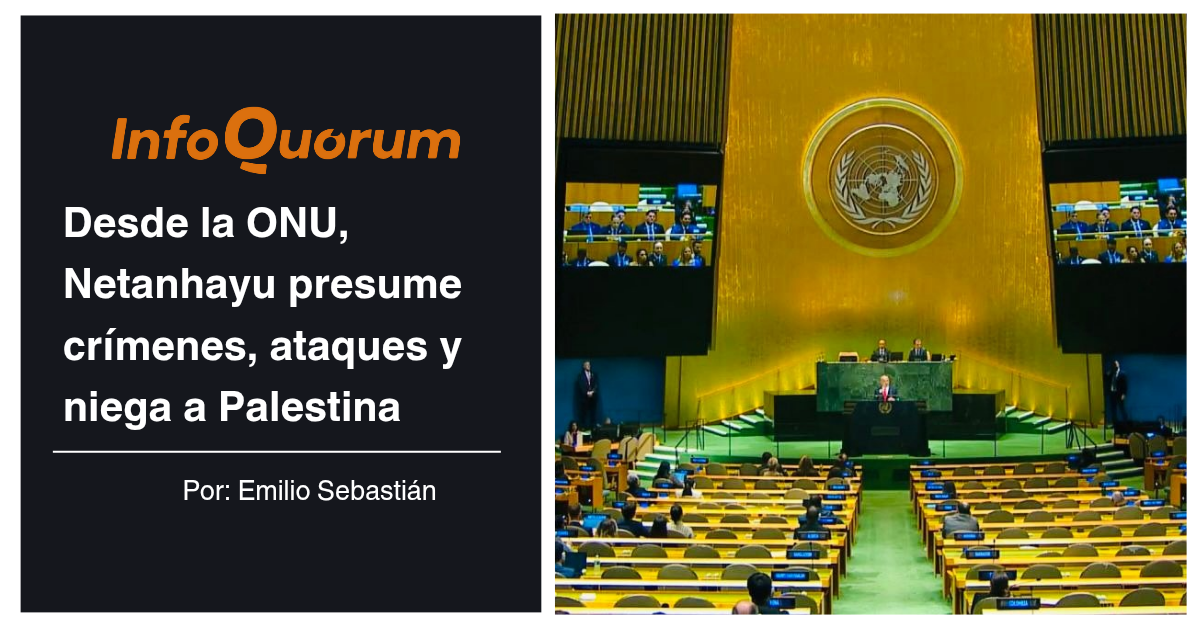 Desde la ONU, Netanhayu presume crímenes, ataques y niega a Palestina 