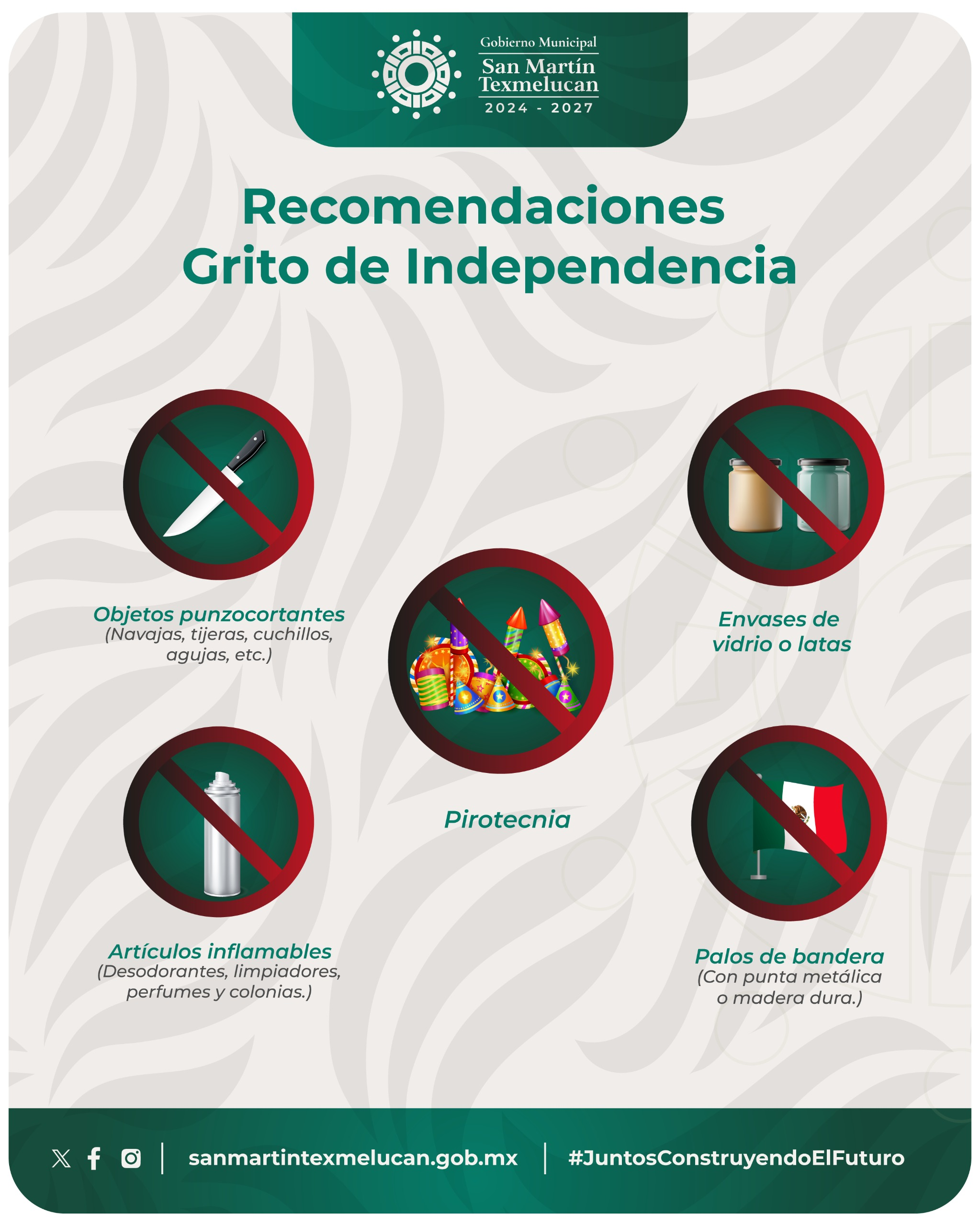 Despliegan operativo de seguridad por fiestas patrias en Texmelucan