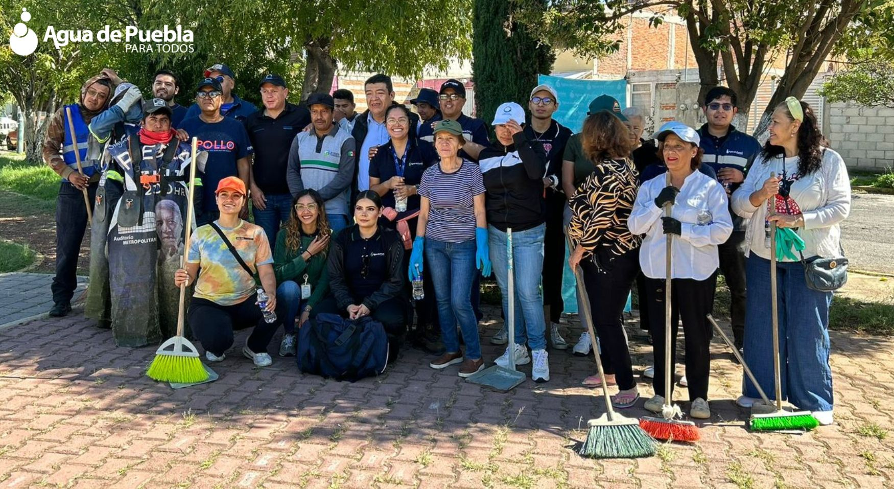 Agua de Puebla y vecinos realizan jornada de limpieza en Parque Gobernadores