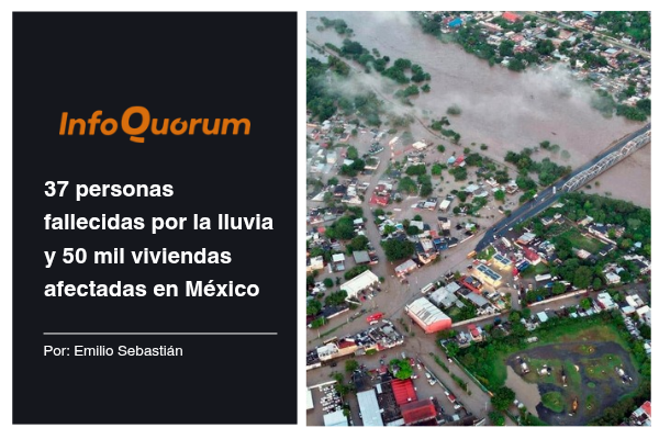 37 personas fallecidas por la lluvia y 50 mil viviendas afectadas en México 