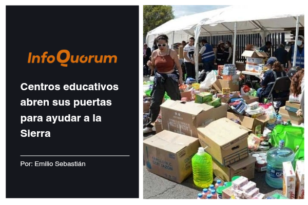 Centros educativos abren sus puertas para ayudar a la Sierra