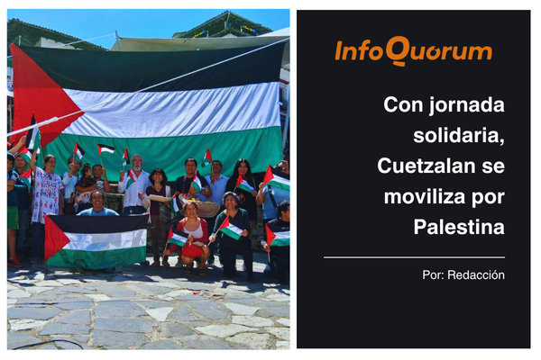 Con jornada solidaria, Cuetzalan se moviliza por Palestina