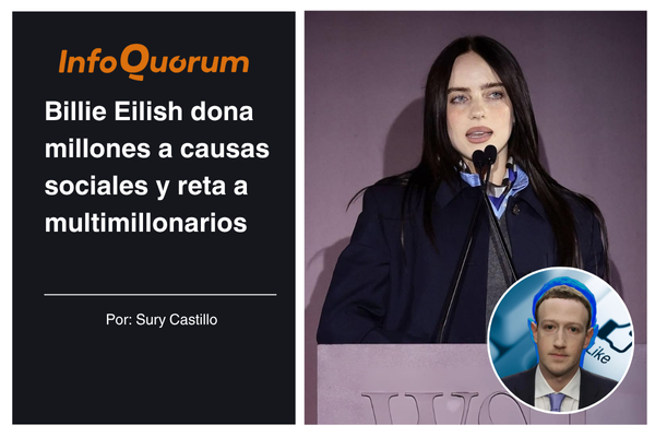 Billie Eilish dona millones a causas sociales y reta a multimillonarios