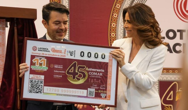 Lotería Nacional celebra 45 años de la COMAR con billete conmemorativo