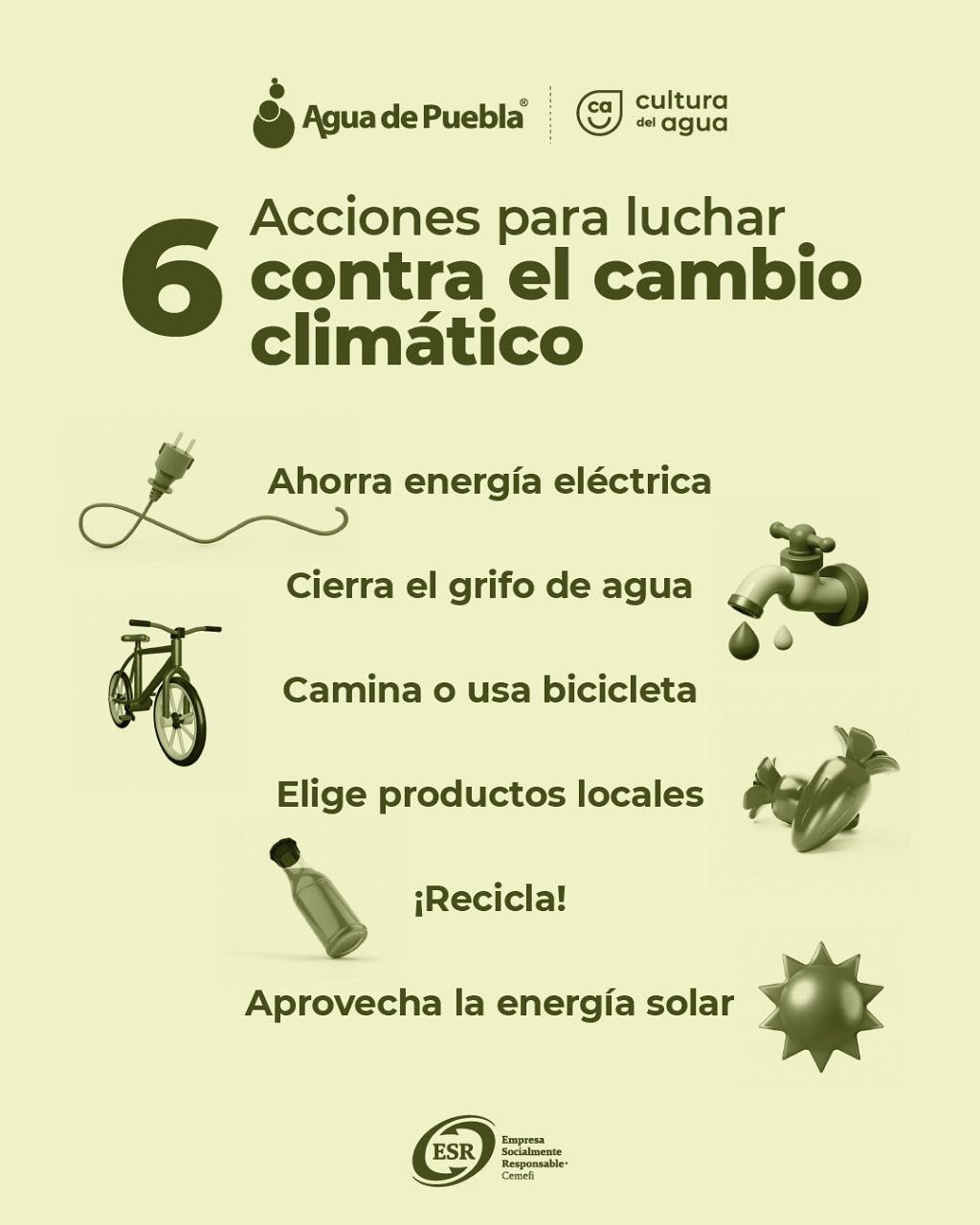 Agua de Puebla te invita a actuar en este Día Internacional contra el Cambio Climático