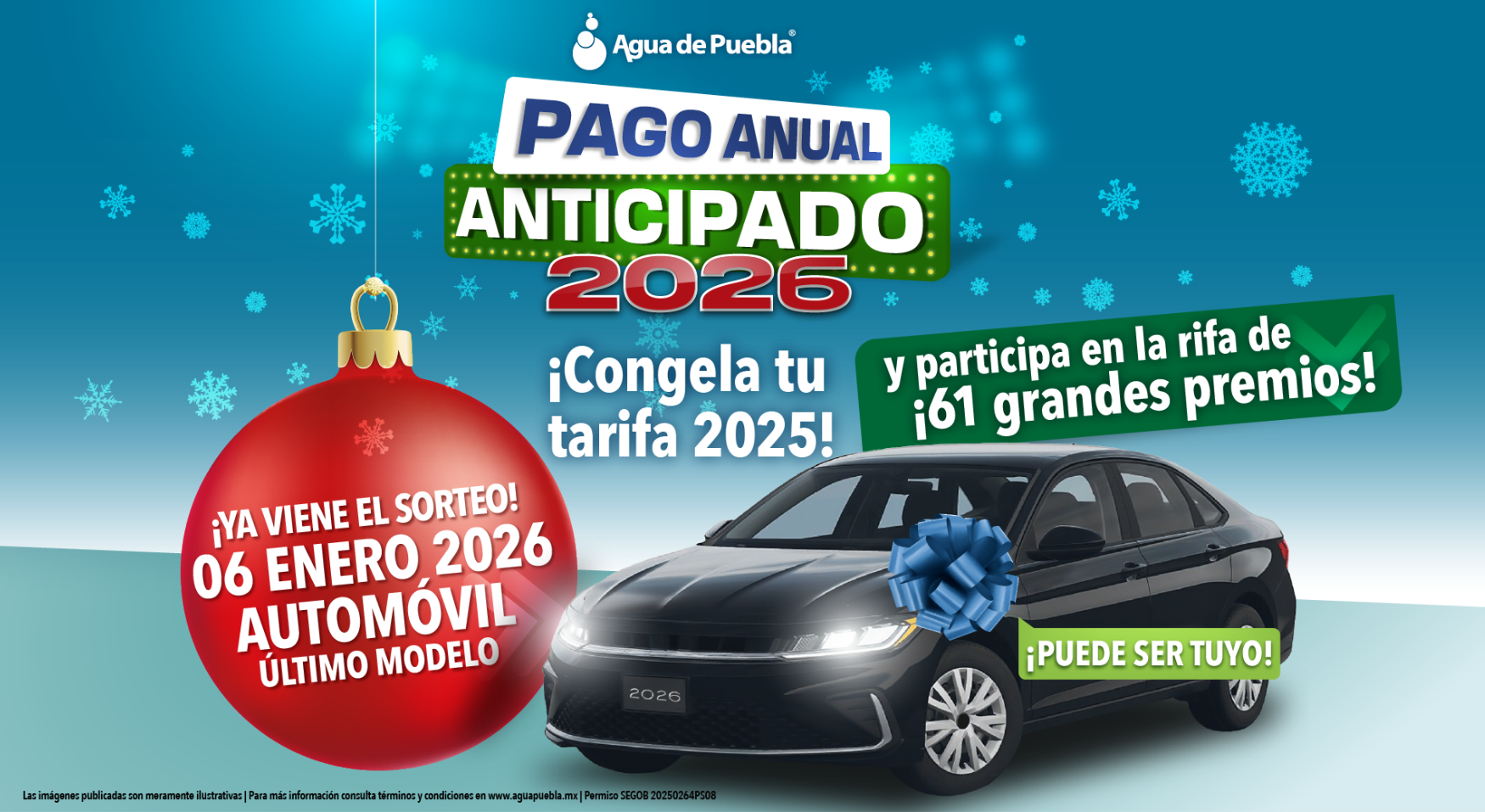 Agua de Puebla invita a aprovechar el Pago Anual 2026 en diciembre