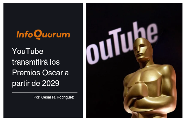 YouTube transmitirá los Premios Oscar a partir de 2029