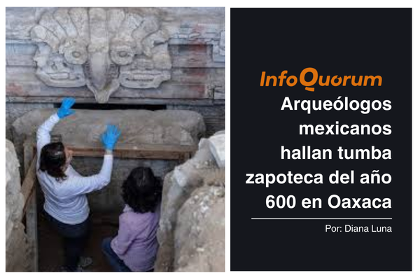 Arqueólogos mexicanos hallan tumba zapoteca del año 600 en Oaxaca