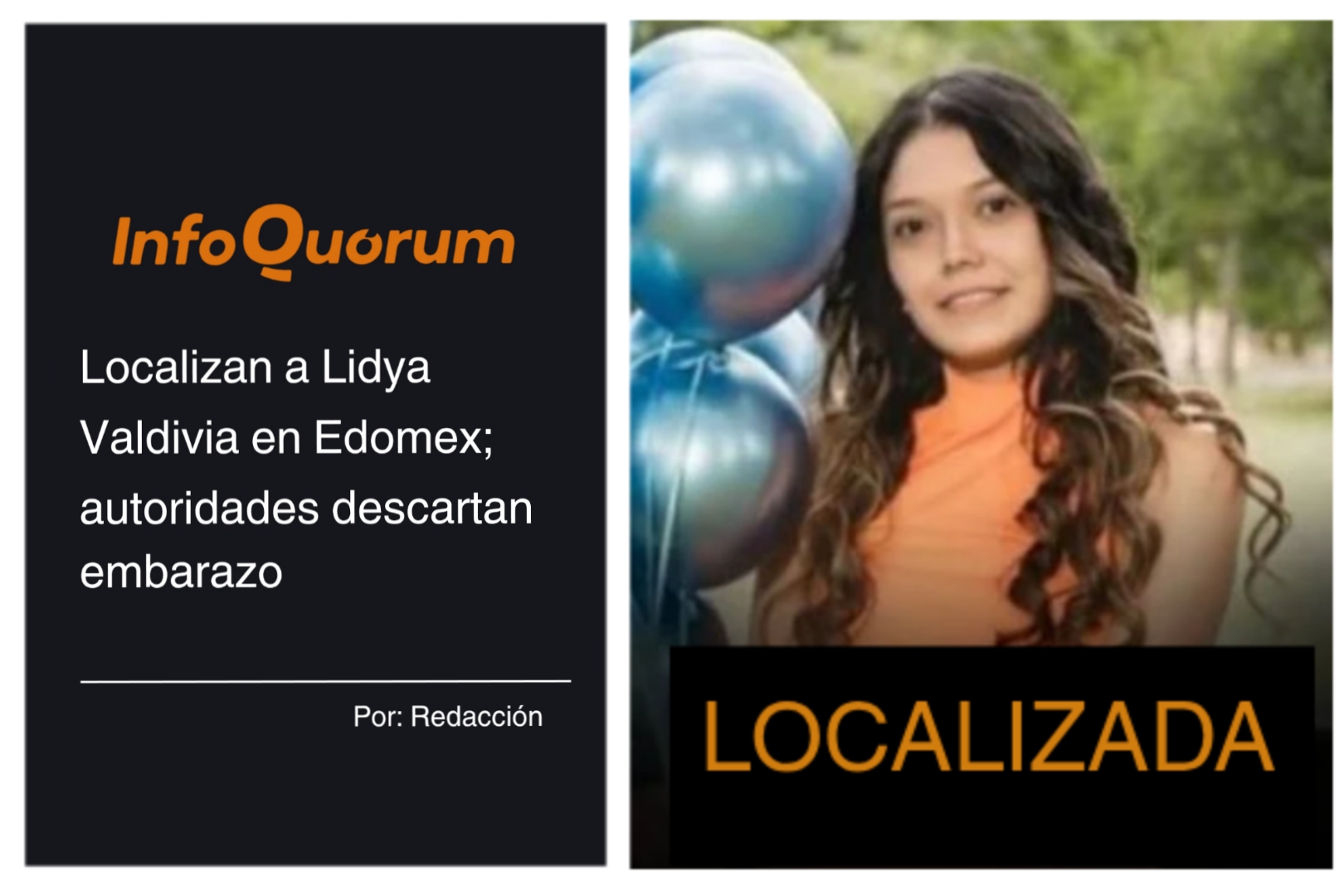 Localizan a Lidya Valdivia en Edomex; autoridades descartan embarazo