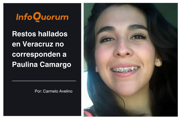 Restos hallados en Veracruz no corresponden a Paulina Camargo