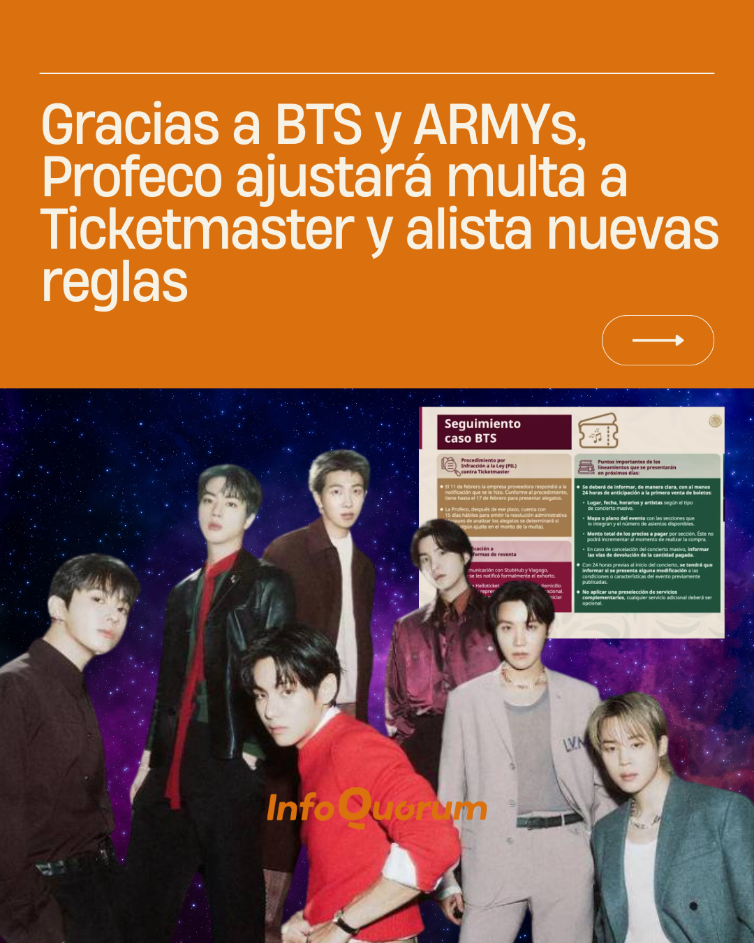 Gracias a BTS y ARMYs, Profeco ajusta multa a Ticketmaster y alista nuevas reglas