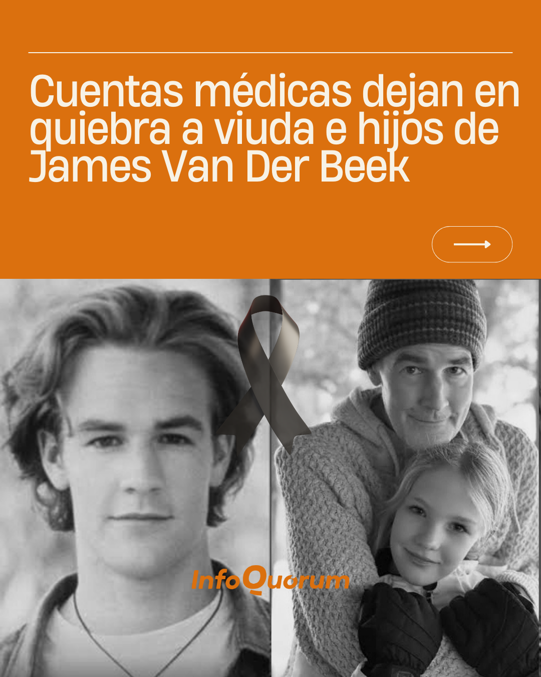 Cuentas médicas dejan en quiebra a viuda e hijos de James Van Der Beek
