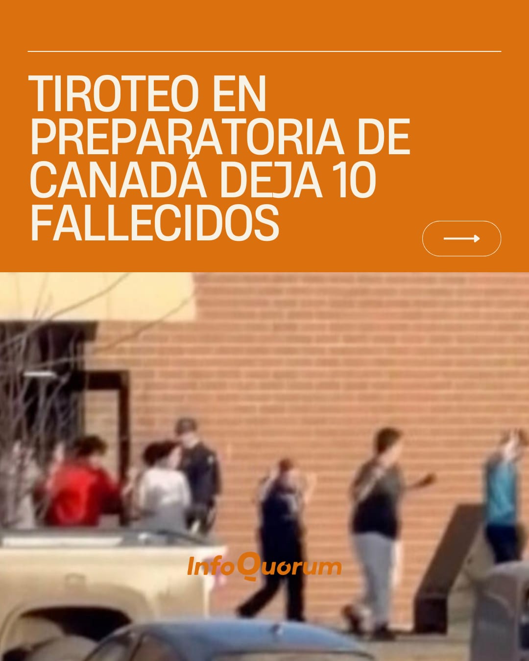 Tiroteo en preparatoria de Canadá deja 10 fallecidos