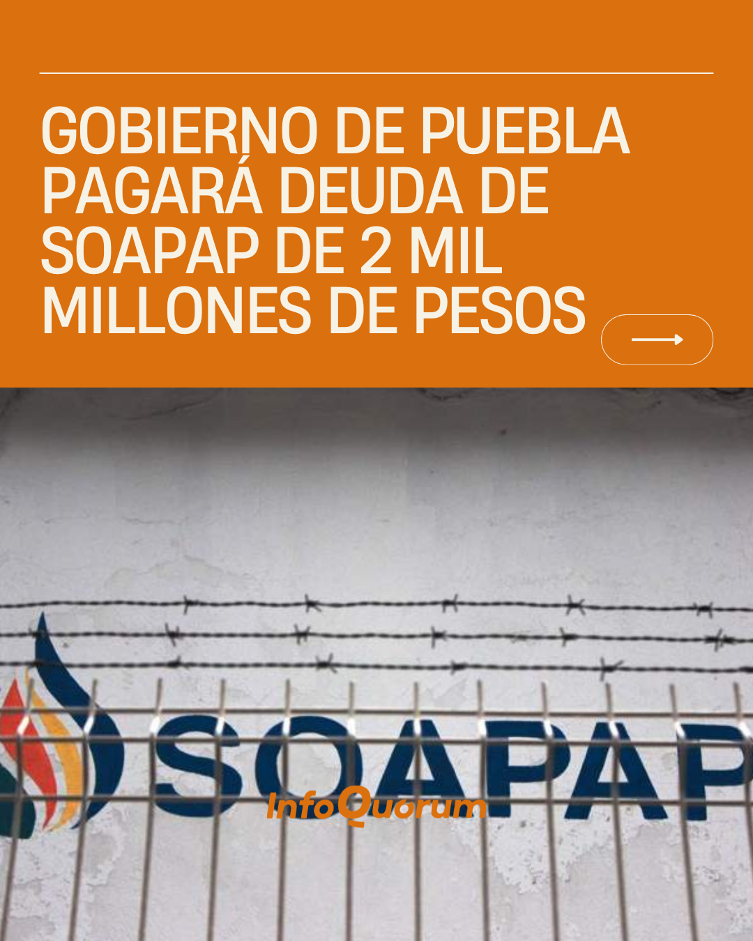 Gobierno de Puebla pagará deuda de Soapap de 2 mil millones de pesos