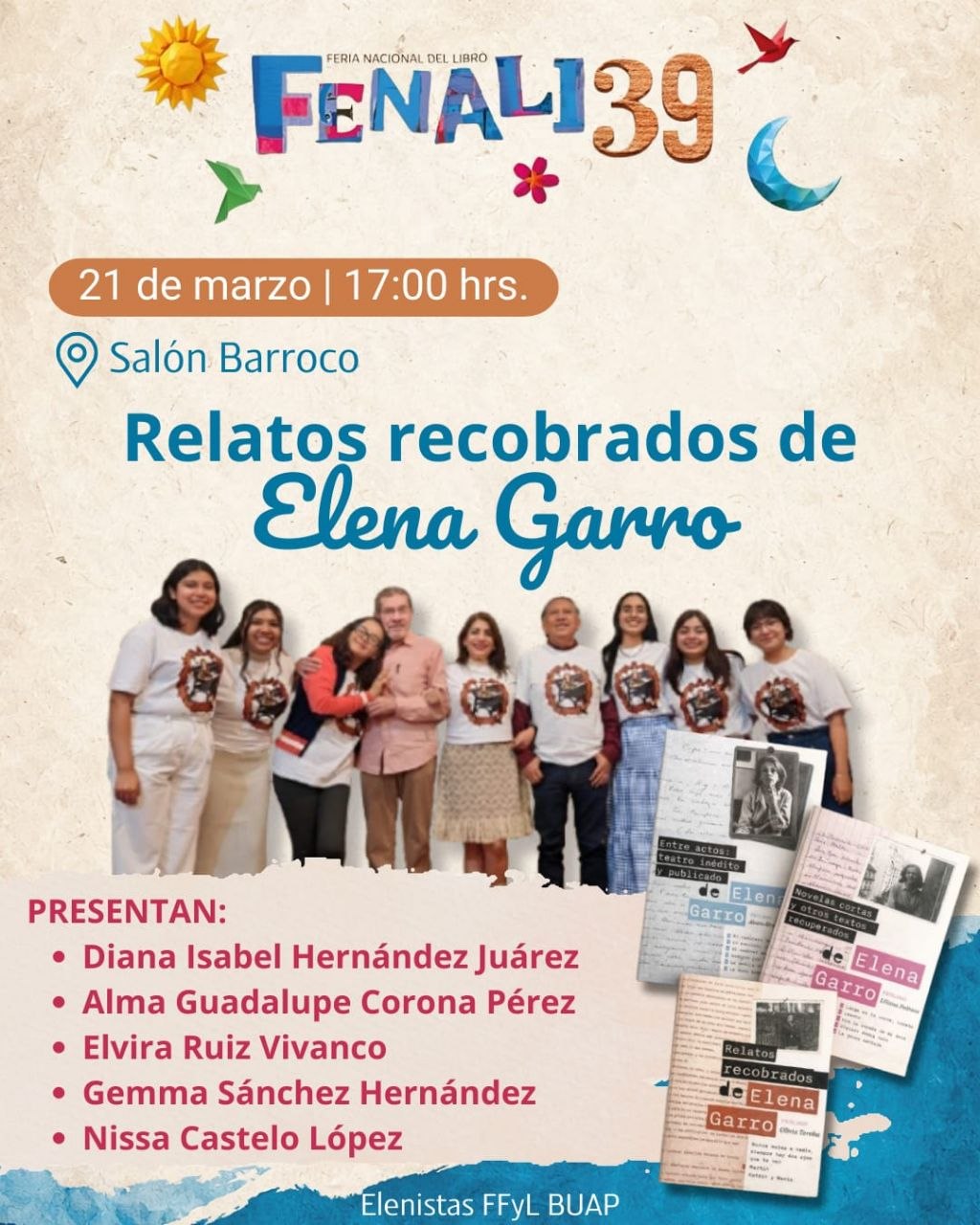 Elenistas presentarán libros inéditos de Elena Garro en la FENALI BUAP