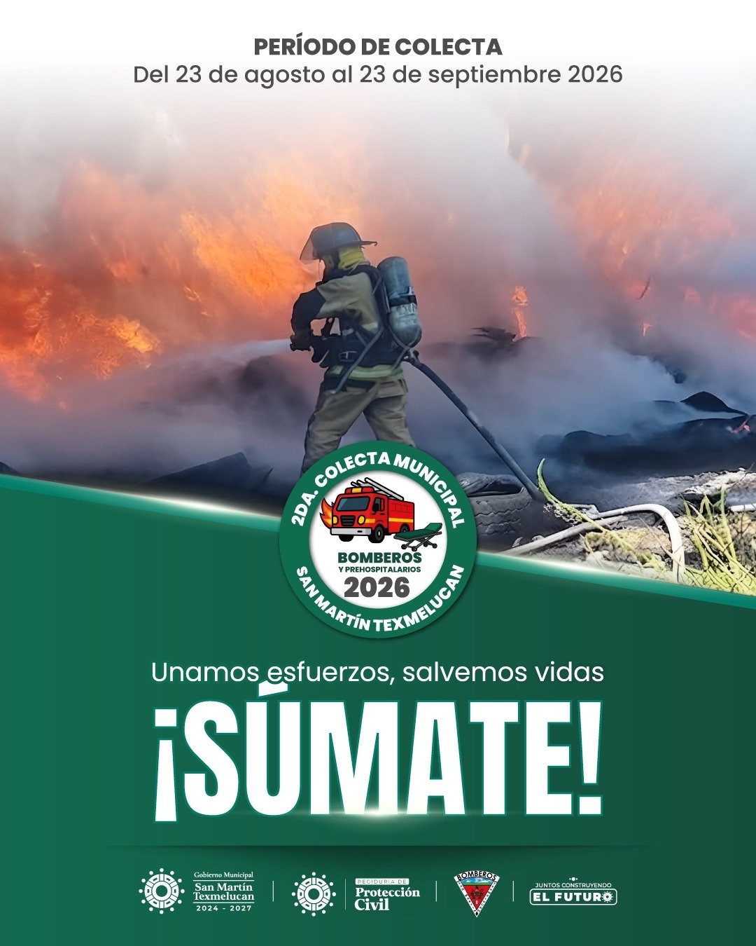 Gobierno de Texmelucan anuncia 2ª Colecta Municipal de Bomberos y Prehospitalarios 2026